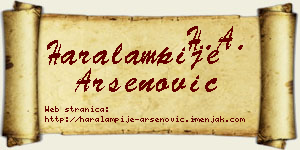 Haralampije Arsenović vizit kartica